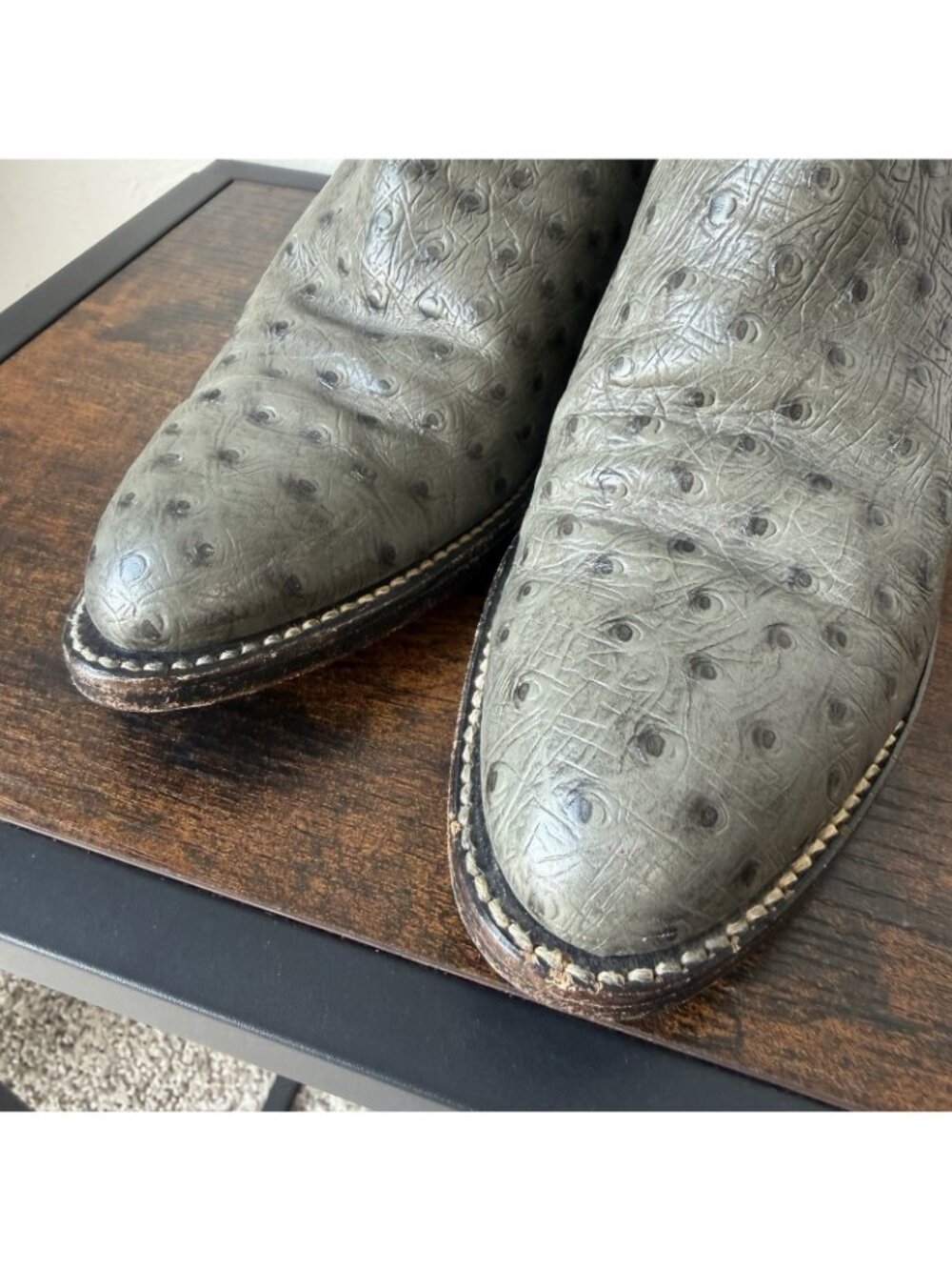 Vintage Frye Ostrich Quill Leather Women’s Western Cowboy Boots 6 B - Picture 5 of 15